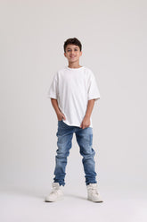 Faded Wash Light Blue Denim Jeans