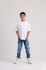 Faded Wash Light Blue Denim Jeans