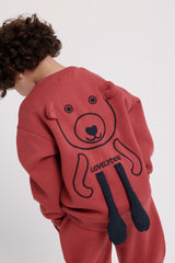 Bear Hug Back Maroon Pajama