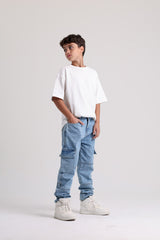 Side Pockets Slim Light Jeans