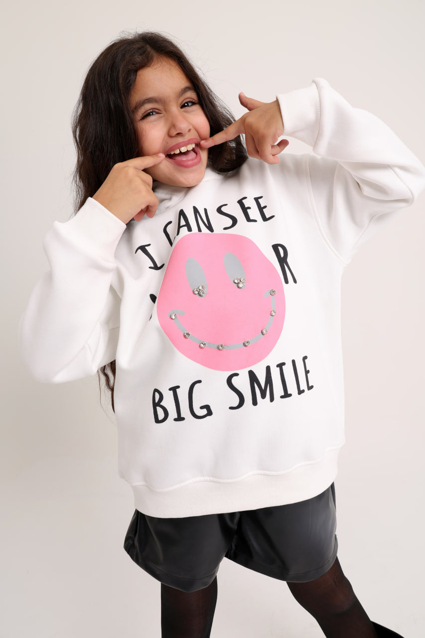 Big Smile Off White Sweatshirt