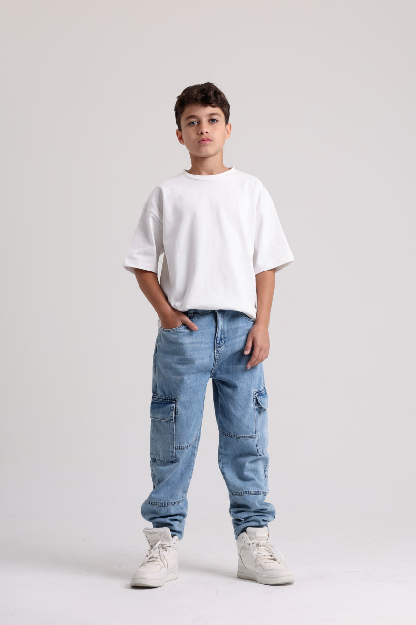 Side Pockets Slim Light Jeans