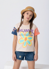 Ask Junior Flower T-shirt - Beige