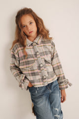 قميص باربي باللون الفضي المخطط باللون الوردي