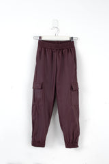 Maroon Brushed Leather Pants