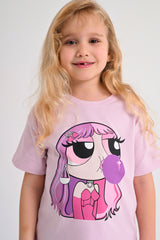 Bubbly Gum Girl T-shirt - Purple