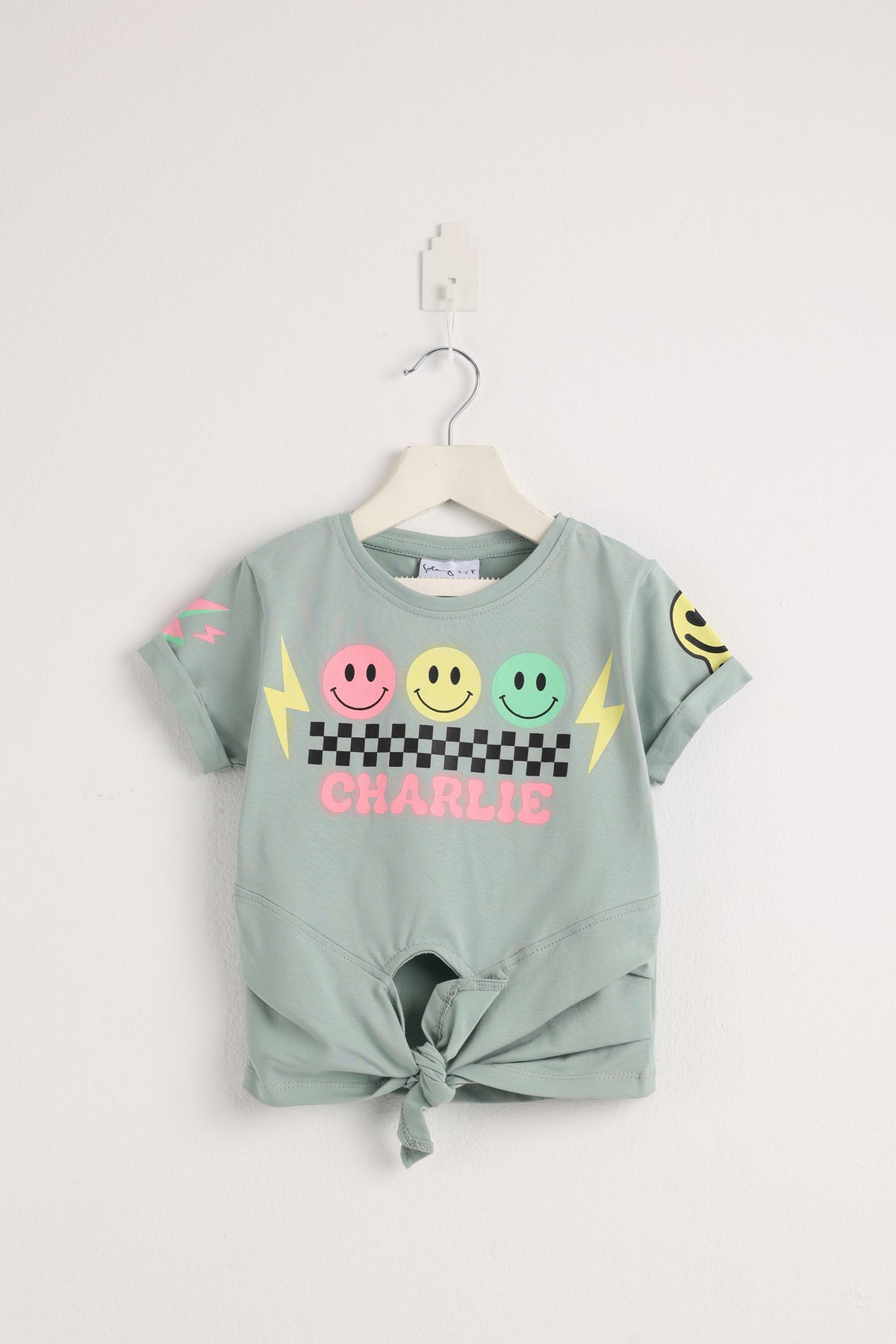 Charlie Smiley Faces Mint T-shirt