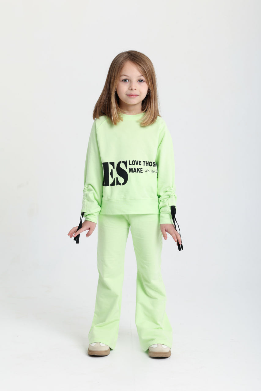 YES Ribbed Cuff Kiwi Cotton Set