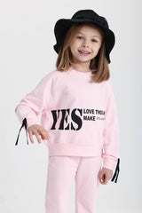 YES Ribbed Cuff Pink Cotton Set