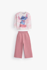 Girls' Stitch Floral Wide Leg PJ
