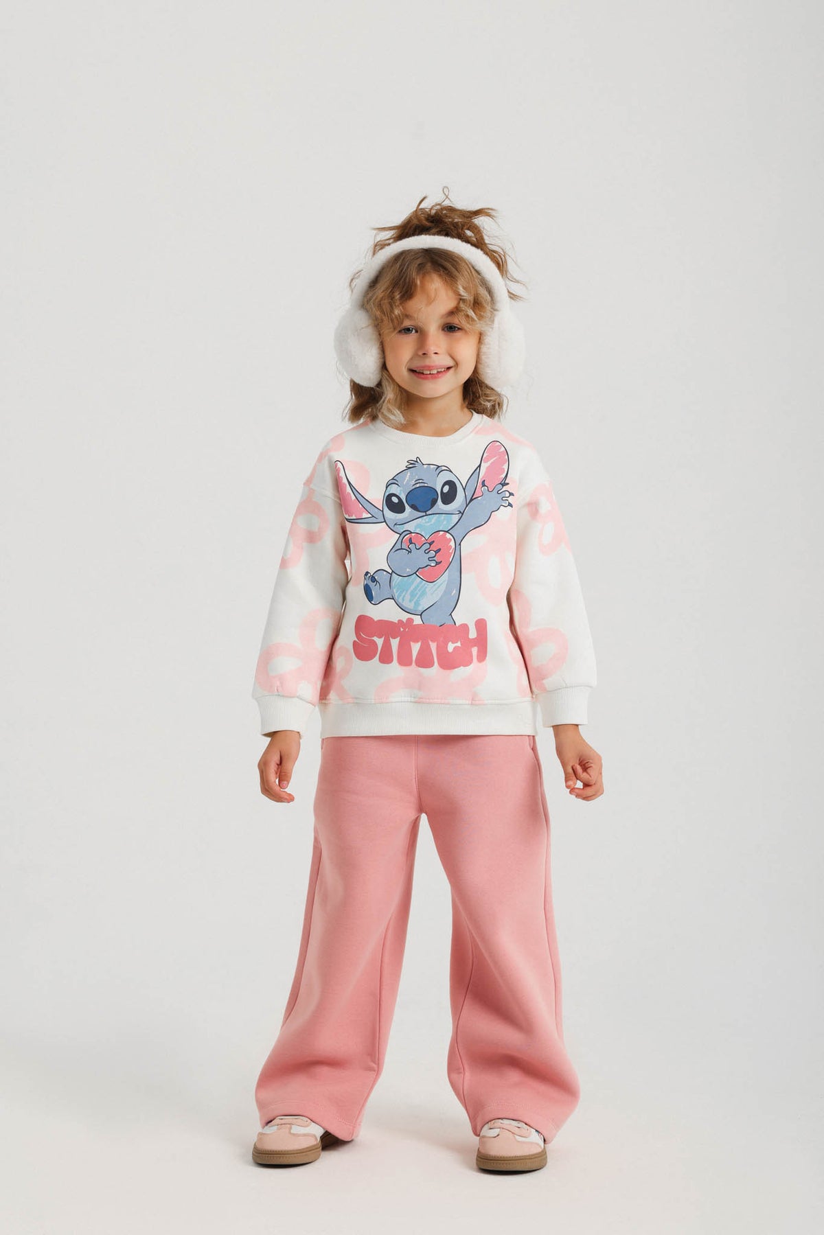 Girls' Stitch Floral Wide Leg PJ