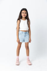 Side Pockets Jeans Short