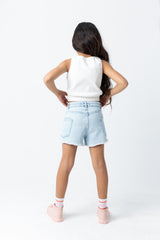 Side Pockets Jeans Short