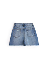 Mid Rise Ripped Jeans Short