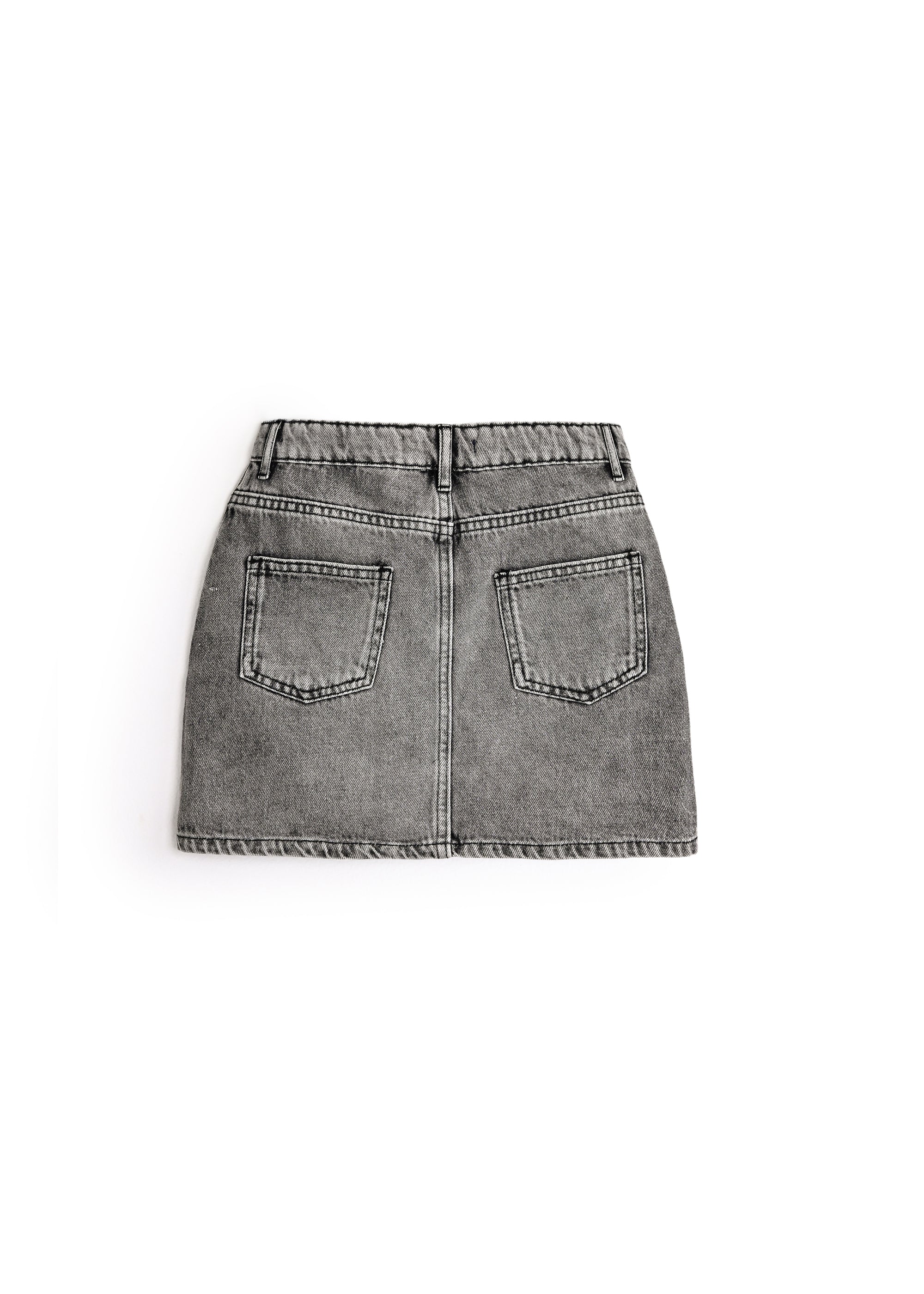 Denim Mini Skirt - Gray