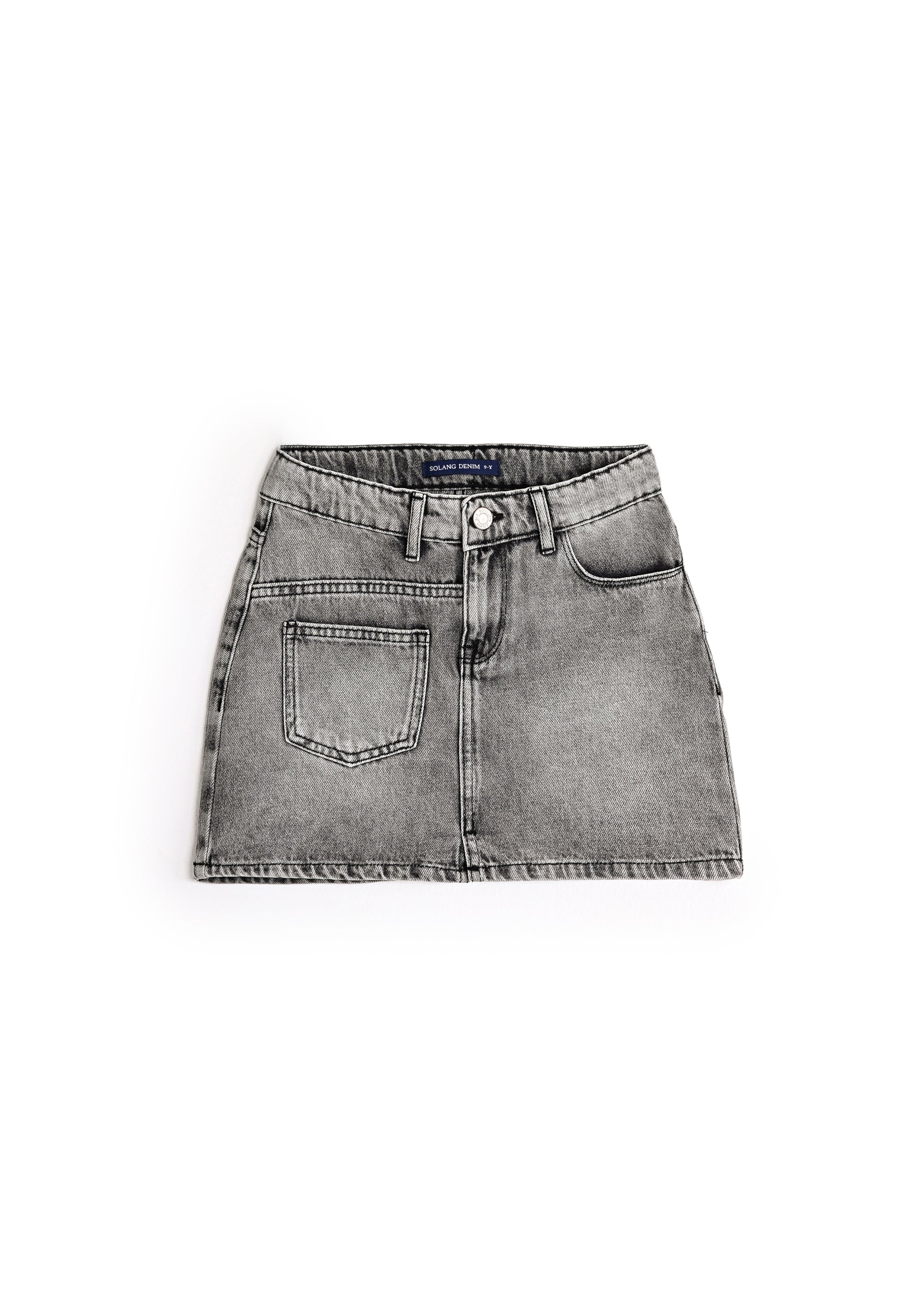 Denim Mini Skirt - Gray