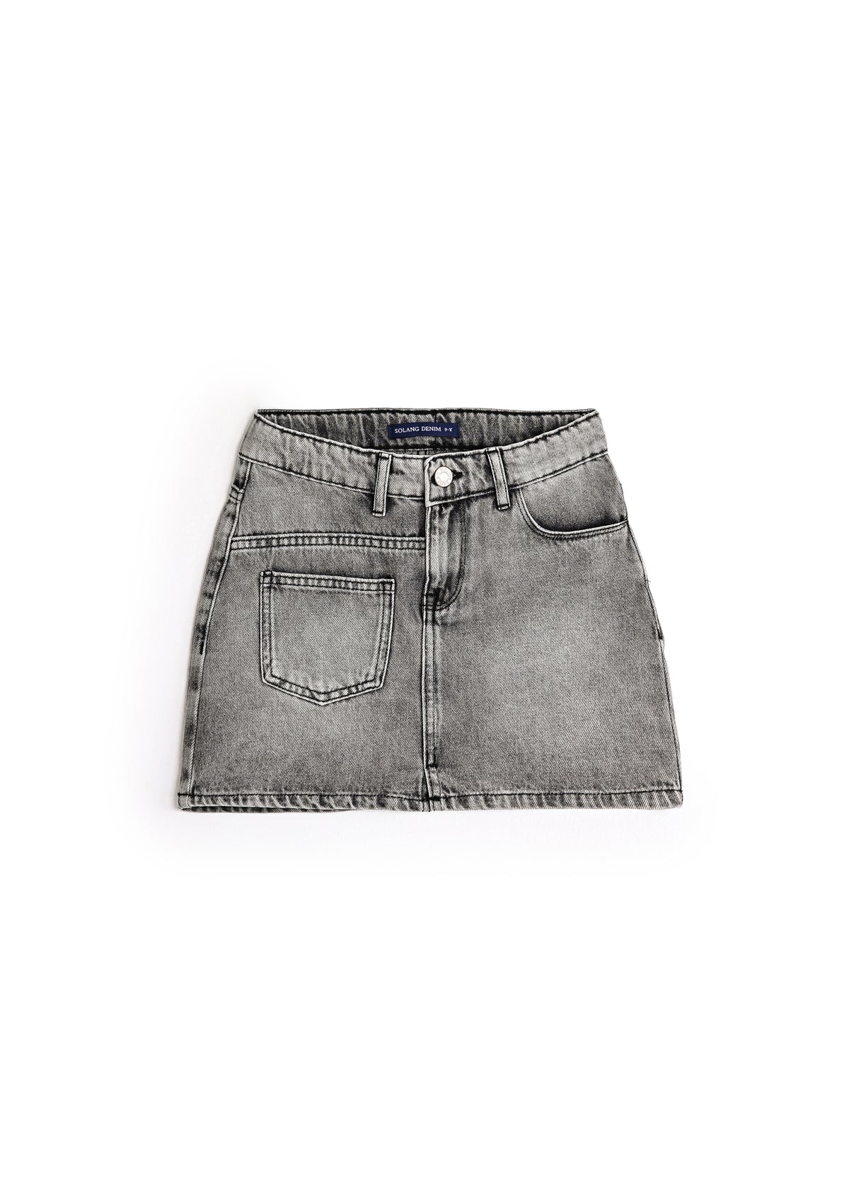 Denim Mini Skirt - Gray