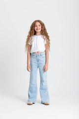 Girls Trendy Flare  washed Jeans