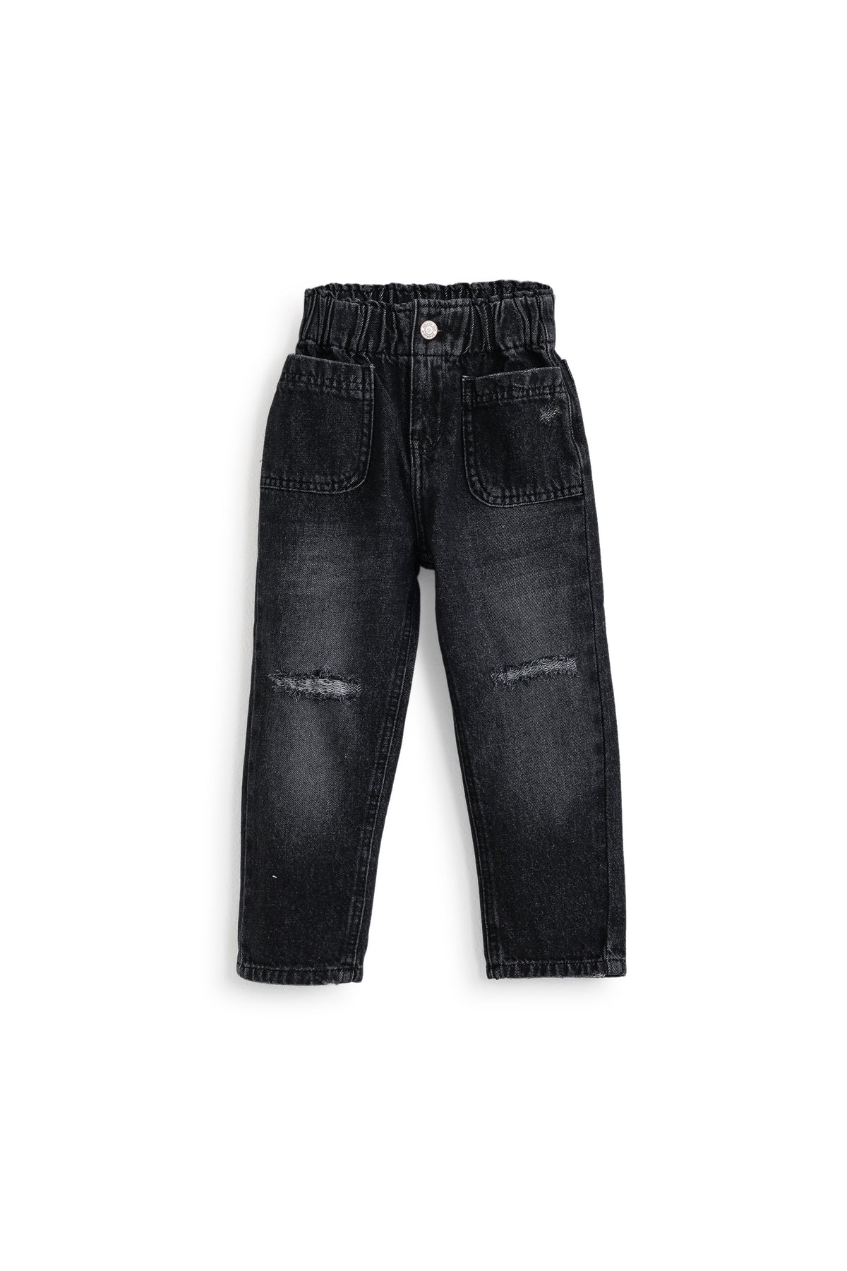 Relaxed High Waist Denim - Dark Gray