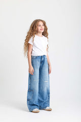 Wide Leg Pocket Denim
