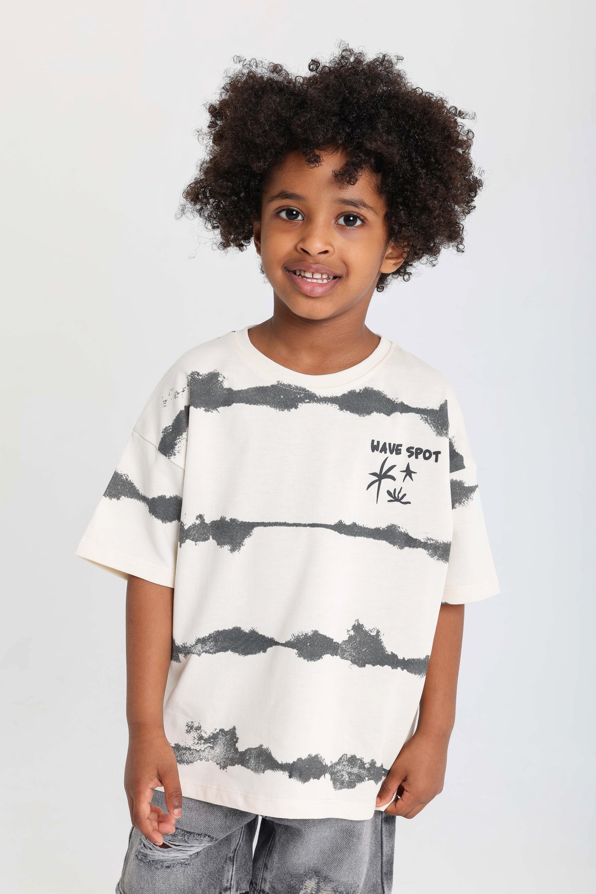 Wave Spot T-shirt - Beige