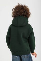 Graffiti Print Hoodie- Dark Olive
