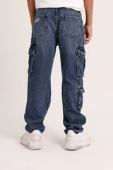 Cargo Pockets Dark Jeans