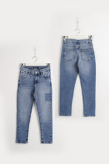 Faded Wash Light Blue Denim Jeans