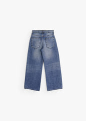Striped Wide-Leg Jeans- Jeans