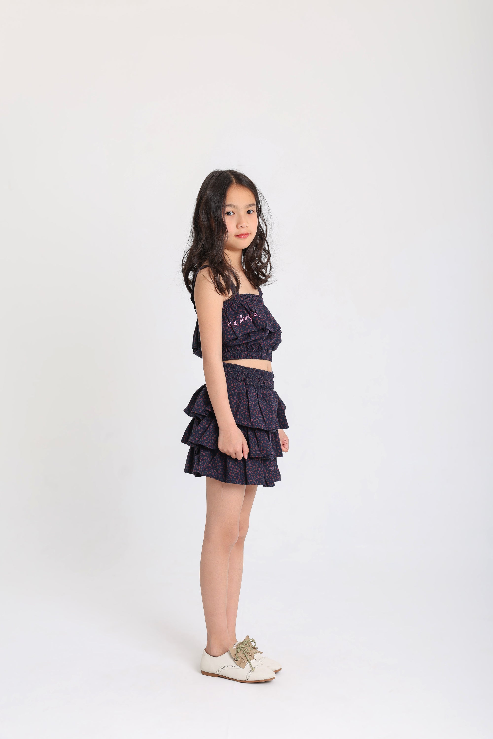 Floral Ruffle Skirt Set