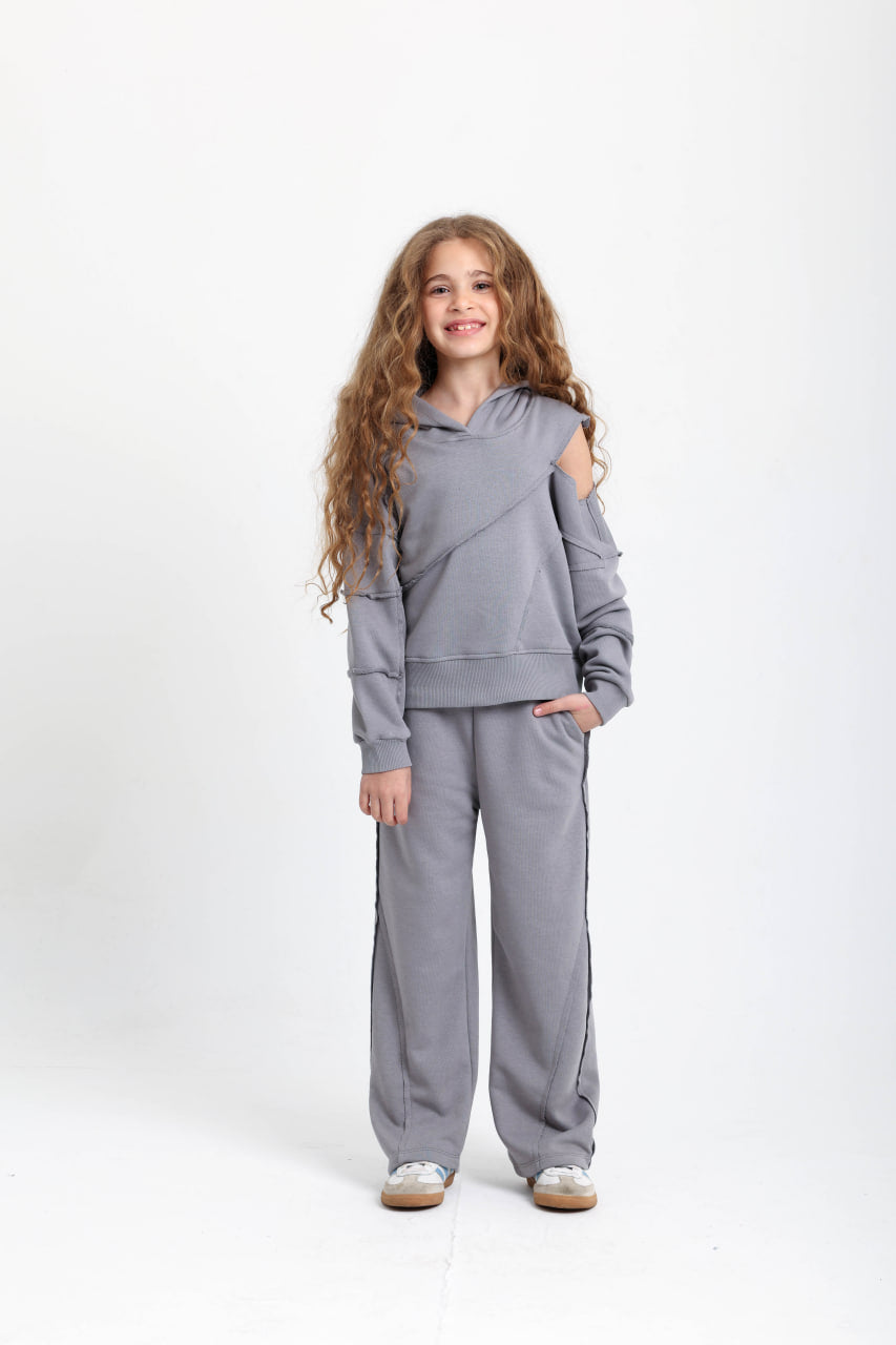 Cold Shoulder Cotton Gray Set