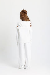 Cold  Shoulder White Cotton Set