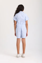 Striped Button-Down Jumpsuit