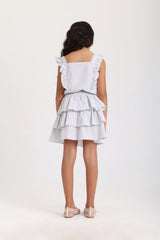 Tiered Skirt Set - Gray