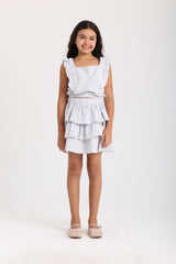 Tiered Skirt Set - Gray
