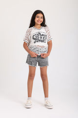 Lace Overlay Top - White