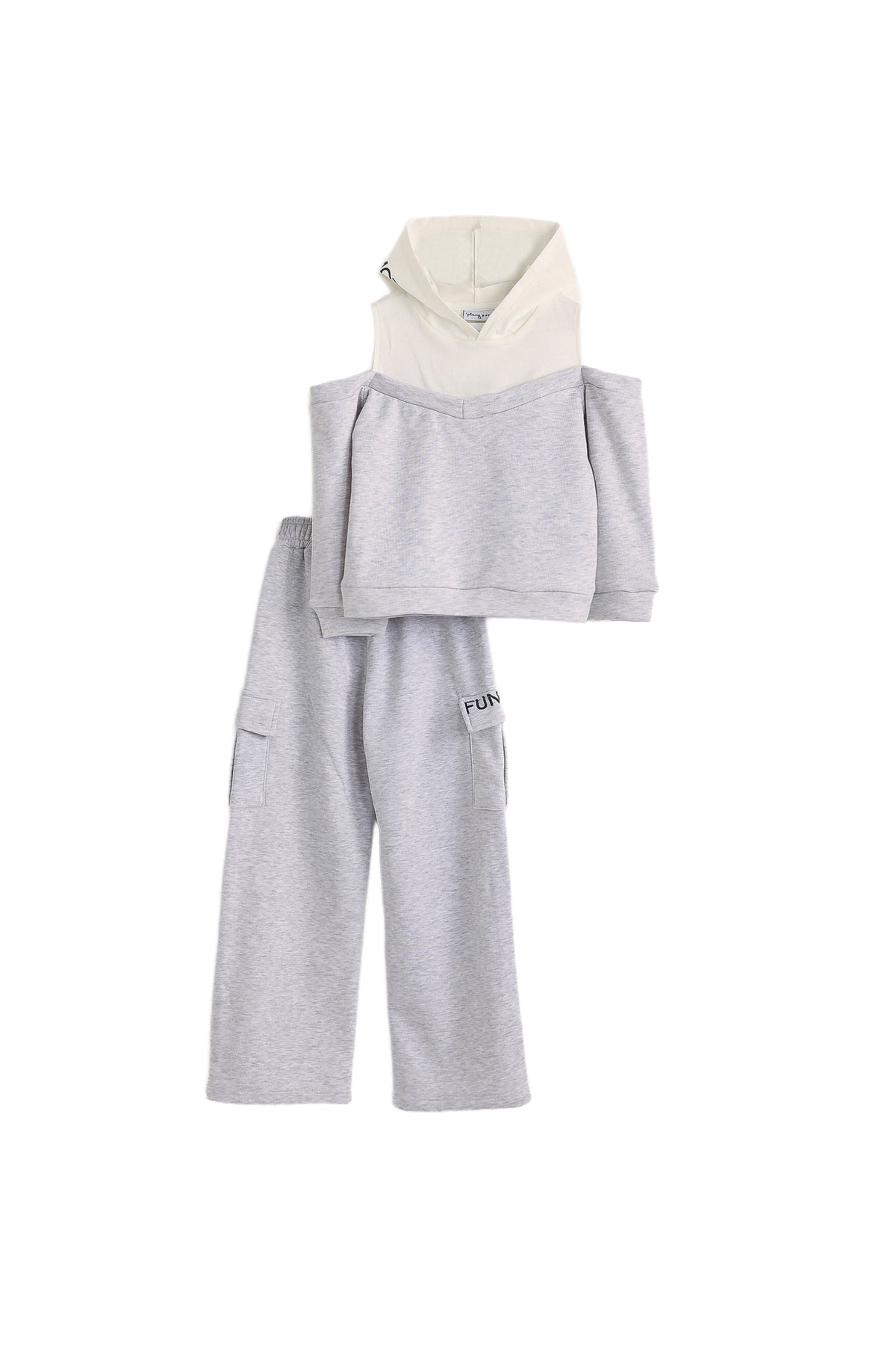 Off Shoulder Hooded Cotton Set