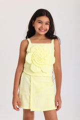 Woven Fabric Flower Set - Yellow