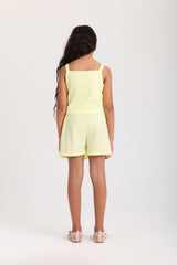Woven Fabric Flower Set - Yellow