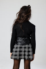 Trendy Wool Leather Skirt