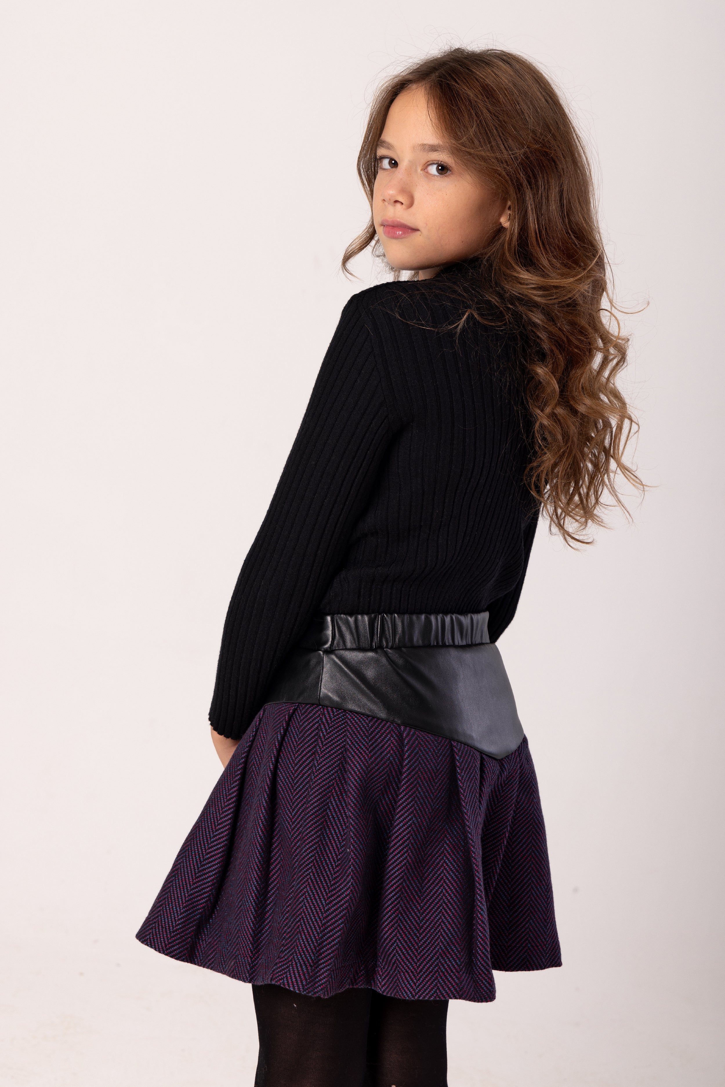 Leather Wool Trendy Skirt