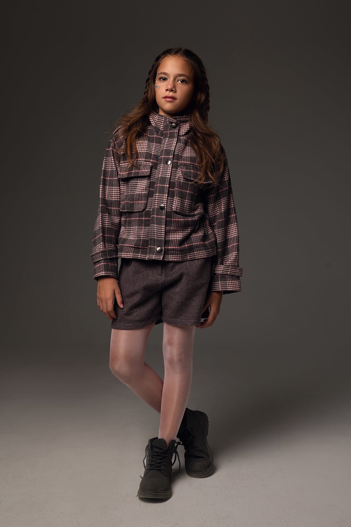 Brownish Winter Girls Shirt Top