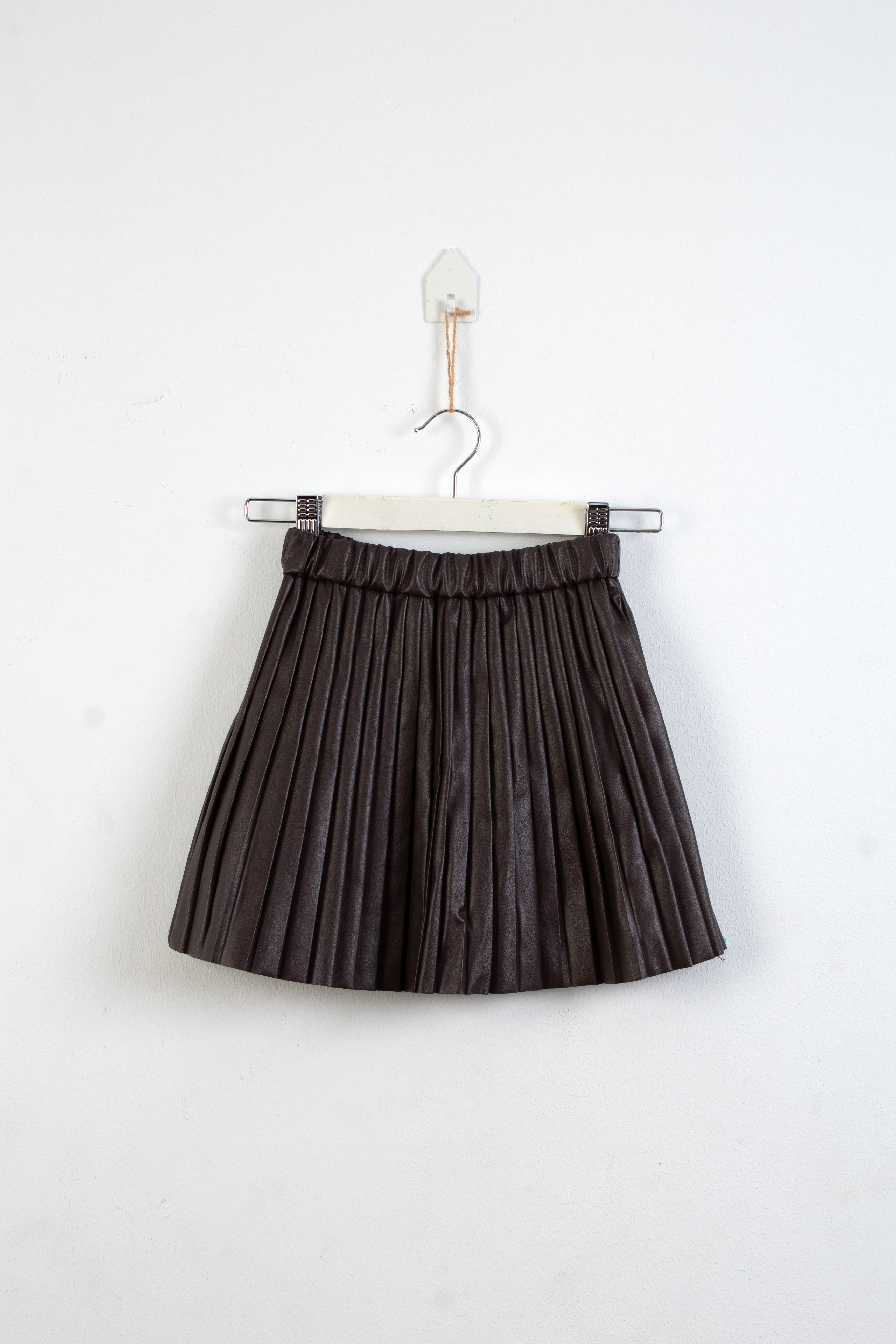 Accordion Leather Skirt