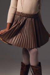 Accordion Leather Skirt