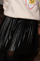 Accordion Leather Skirt