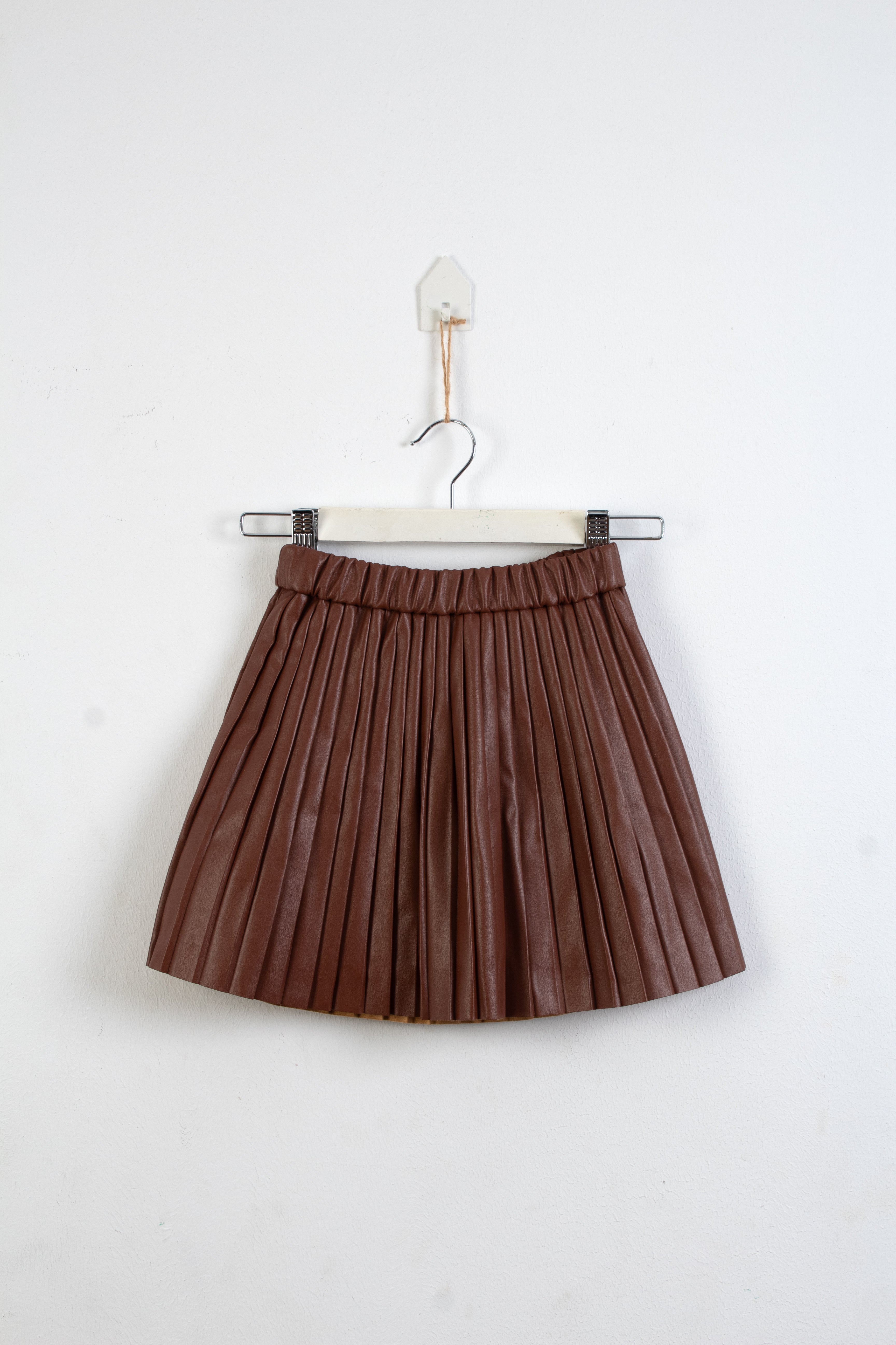 Accordion Leather Skirt