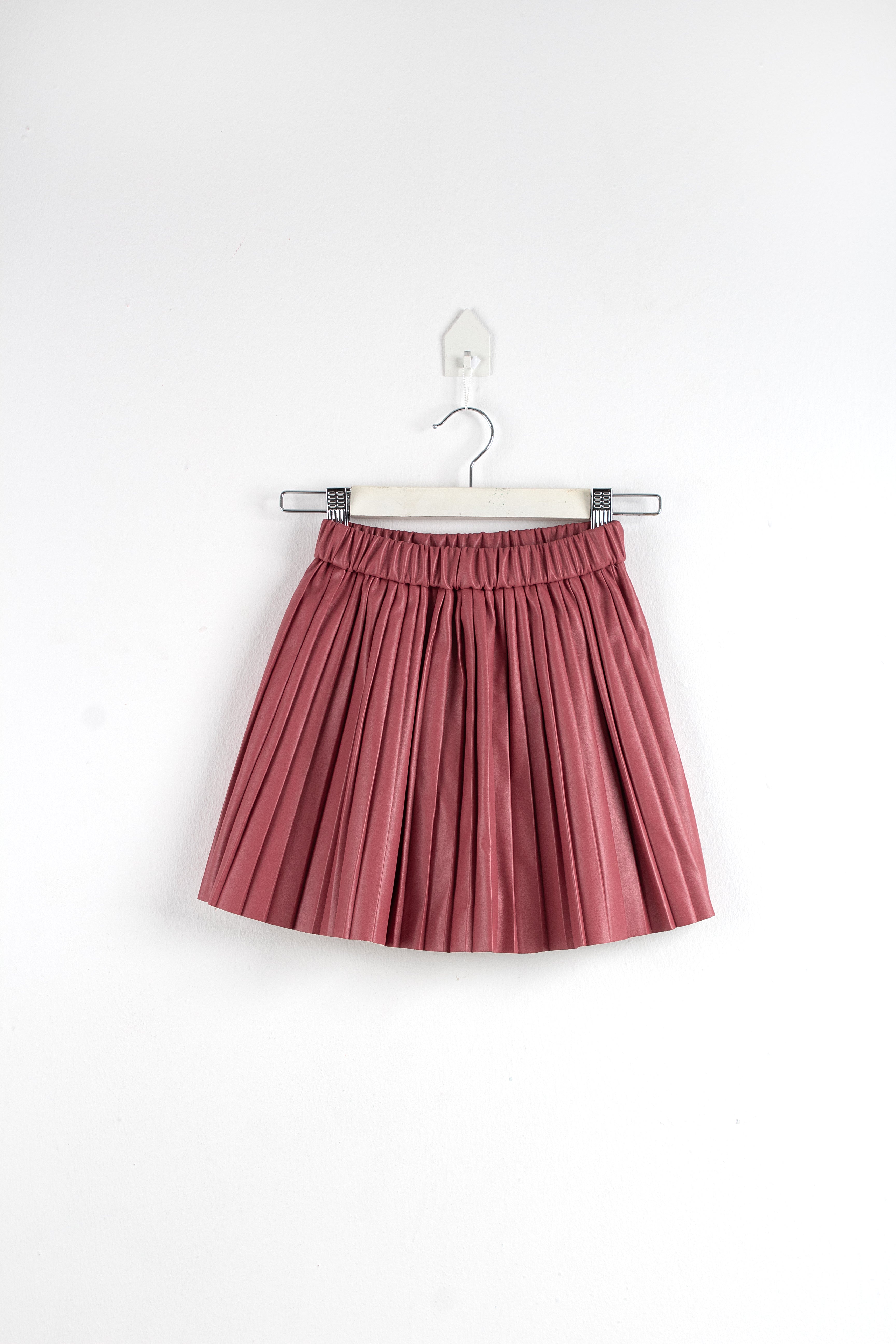 Accordion Leather Skirt