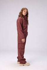Soft Polar Dark Red Girls Tracksuit