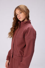 Soft Polar Dark Red Girls Tracksuit