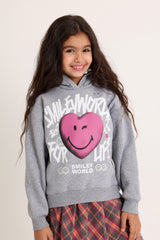 Smiley Heart Gray Sweetshirt